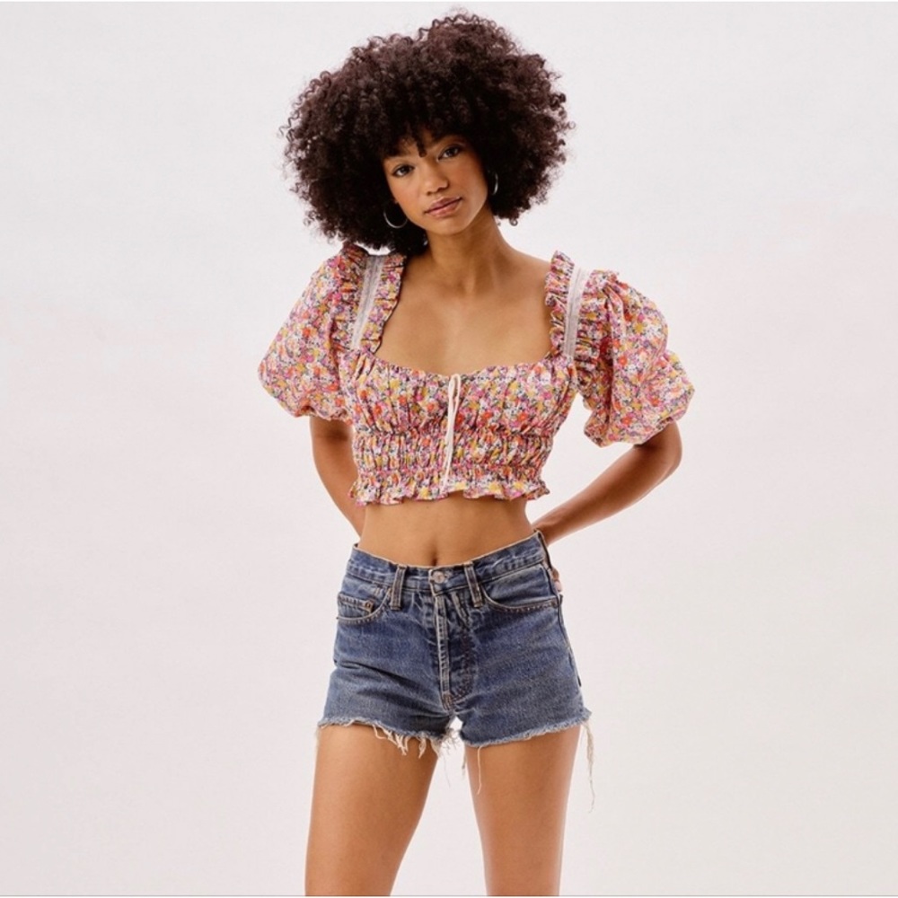 FOR LOVE AND LEMONS Libby Floral Crop Top